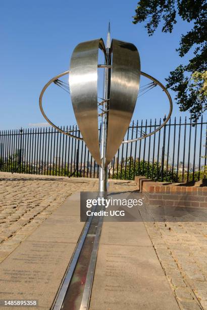 The Prime Meridian at the Royal Observatory in Greenwich, London, UK.