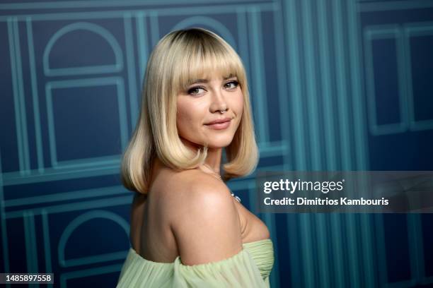 Florence Pugh attends as Tiffany & Co. Celebrates the reopening of NYC Flagship store, The Landmark on April 27, 2023 in New York City.