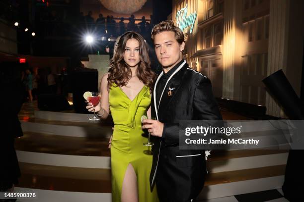 Barbara Palvin and Dylan Sprouse attend as Tiffany & Co. Celebrates the reopening of NYC Flagship store, The Landmark on April 27, 2023 in New York...