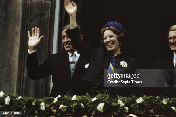 Opening States General, Queen Beatrix and Prince Claus on balcony Lange Voorhout Palace, September 21 Openings, balconies, The Netherlands, 20th...