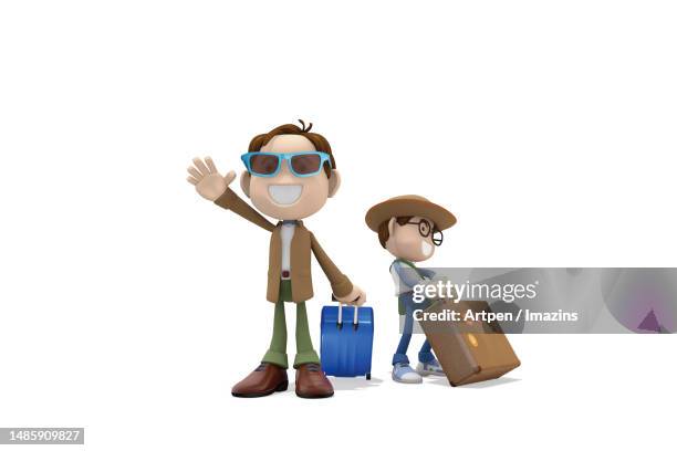 3d, character, illustration, object - heavy baggage stock illustrations