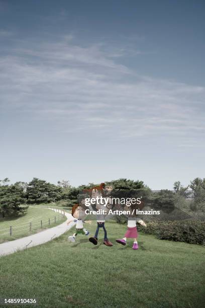 3d, character, illustration, object - walking boardwalk stock illustrations