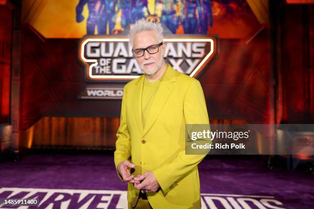 James Gunn attends the Guardians of the Galaxy Vol. 3 World Premiere at the Dolby Theatre in Hollywood, California on April 27, 2023.