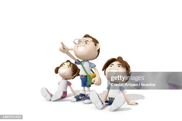ilustrações, clipart, desenhos animados e ícones de 3d, character, illustration, object - tres dedos