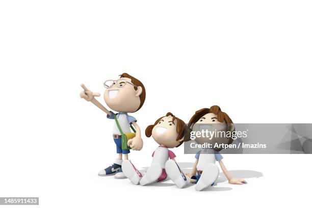 ilustrações, clipart, desenhos animados e ícones de 3d, character, illustration, object - tres dedos