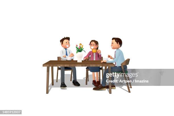 3d, character, illustration, object - dining table set up stock illustrations