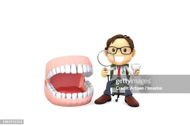 3d, character, illustration, object - doctor explaining stock illustrations