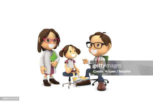 3d, character, illustration, object - doctor patient white background standing stock illustrations