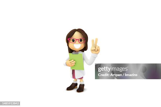 3d, character, illustration, object - two doctors talking stock illustrations