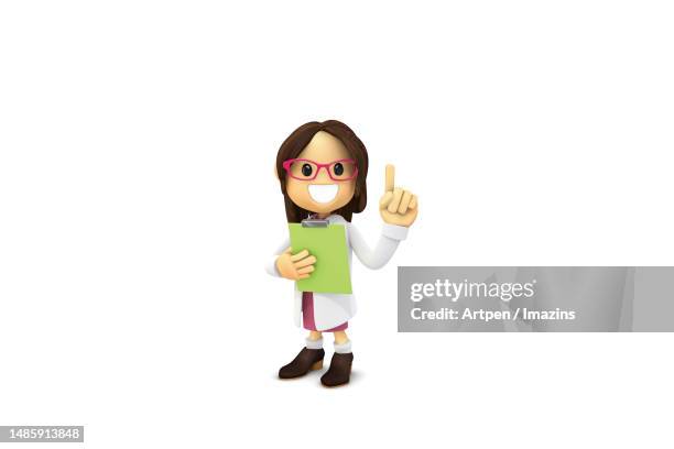 3d, character, illustration, object - doctor explaining stock illustrations