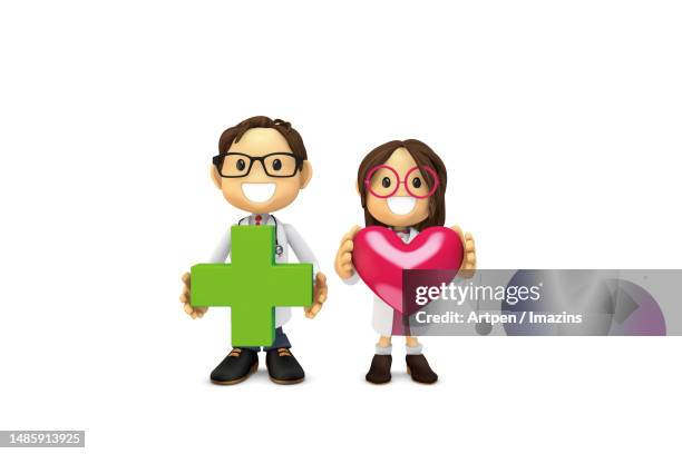 3d, character, illustration, object - doctor explaining stock illustrations