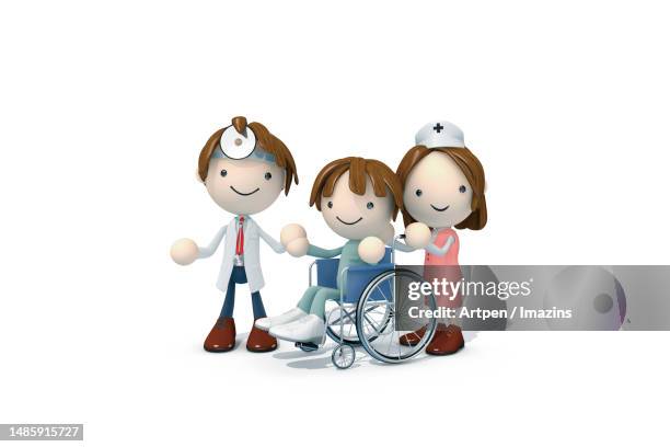 3d, character, illustration, object - nurse explaining stock illustrations