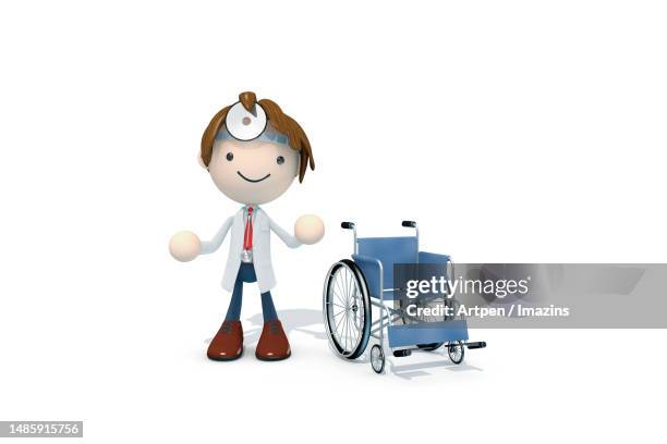 3d, character, illustration, object - doctor explaining stock illustrations