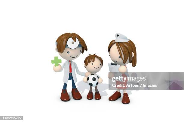 3d, character, illustration, object - doctor explaining stock illustrations