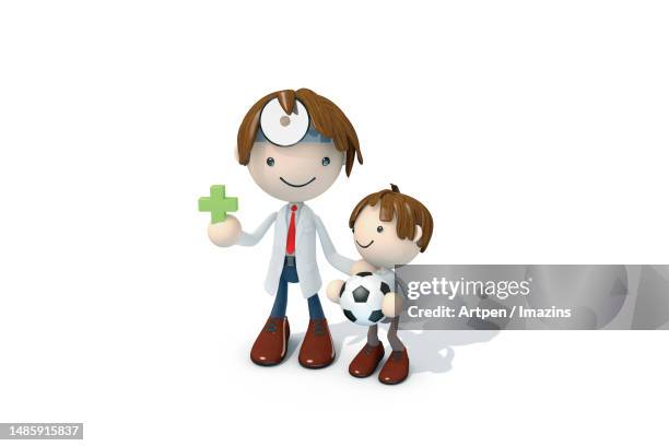 3d, character, illustration, object - two doctors talking stock illustrations