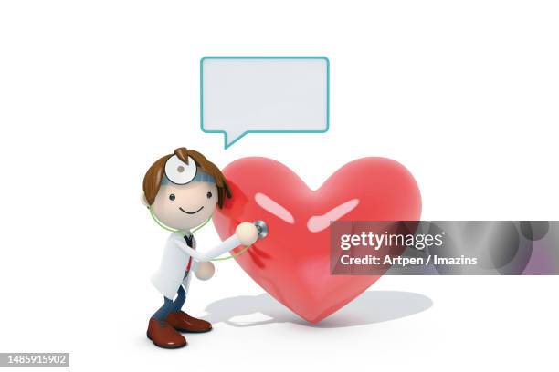 3d, character, illustration, object - doctor explaining procedure stock illustrations