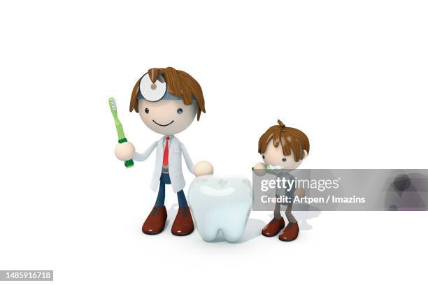 3d, character, illustration, object - two doctors talking stock illustrations
