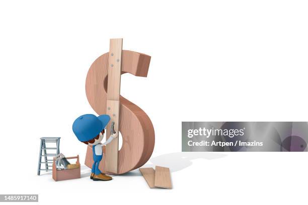 3d, character, illustration, object - work overalls stock illustrations