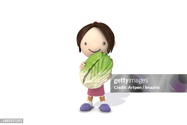3d, character, illustration, object - cabbage isolated stock illustrations