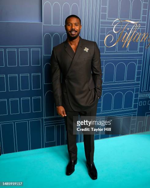 Michael B. Jordan attends the reopening of The Landmark at Tiffany & Co 5th Avenue on April 27, 2023 in New York City.