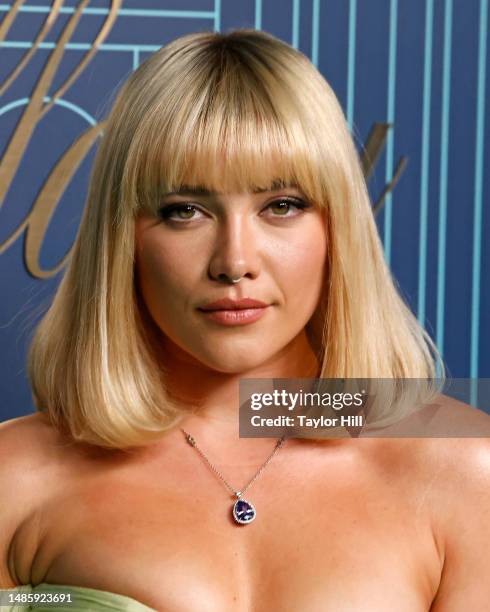 Florence Pugh attends the reopening of The Landmark at Tiffany & Co 5th Avenue on April 27, 2023 in New York City.