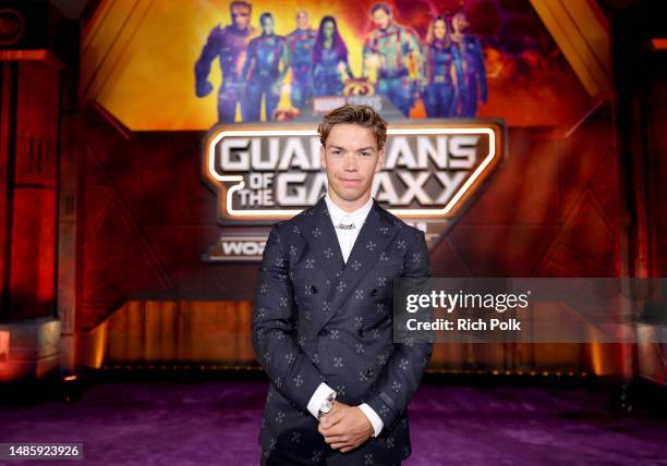 Will Poulter attends the Guardians of the Galaxy Vol. 3 World Premiere at the Dolby Theatre in Hollywood, California on April 27, 2023.