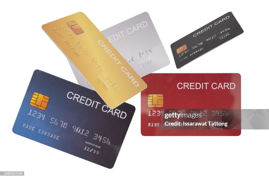 Color Business Credit Plastic Card Set Finance Technology for Web Design.