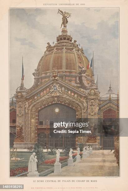 View of the Champ-de-Mars Le dome central du Palais du Champ de Mars, print maker: anonymous, printer: Lahure, , publisher: Valadon & Cie....