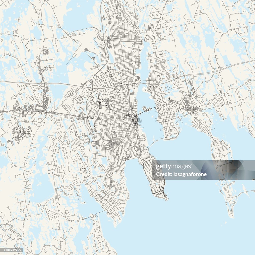New Bedford, Massachusetts, USA Vector Map
