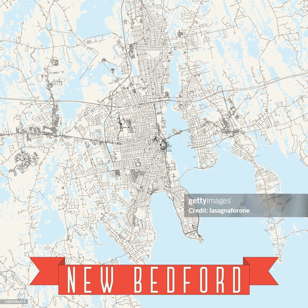New Bedford, Massachusetts, USA Vector Map