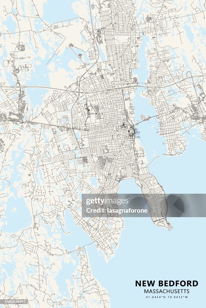New Bedford, Massachusetts, USA Vector Map