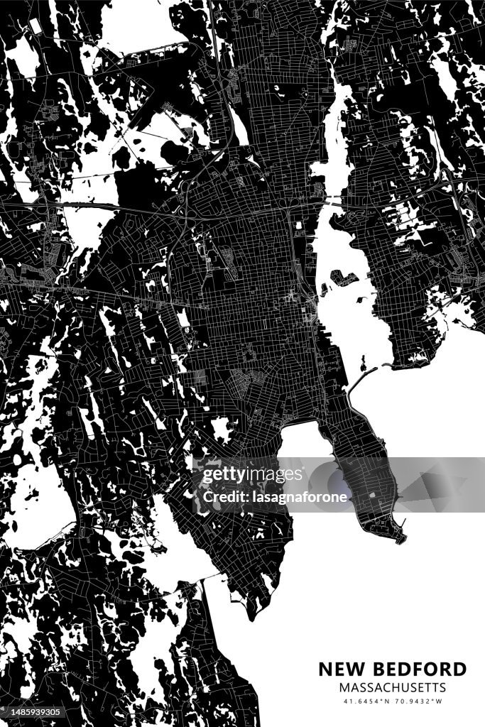 New Bedford, Massachusetts, USA Vector Map