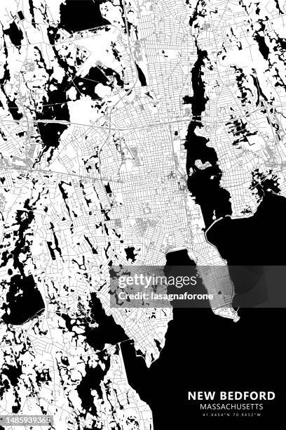bildbanksillustrationer, clip art samt tecknat material och ikoner med new bedford, massachusetts, usa vector map - massachusettsbukten