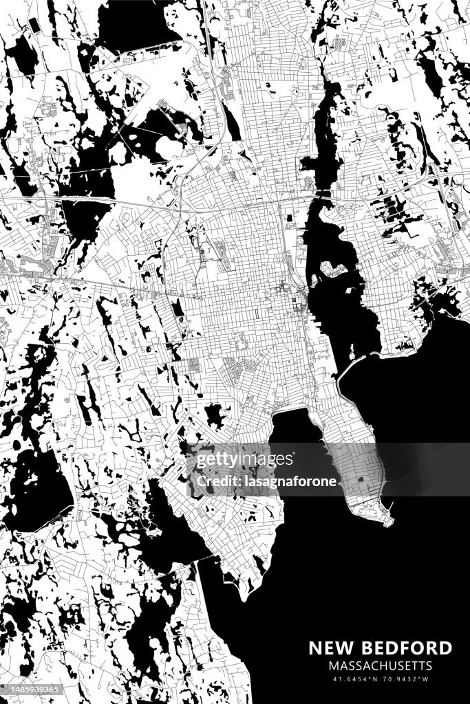 New Bedford, Massachusetts, USA Vector Map