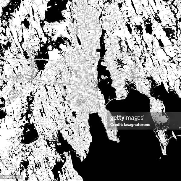 bildbanksillustrationer, clip art samt tecknat material och ikoner med new bedford, massachusetts, usa vector map - massachusettsbukten