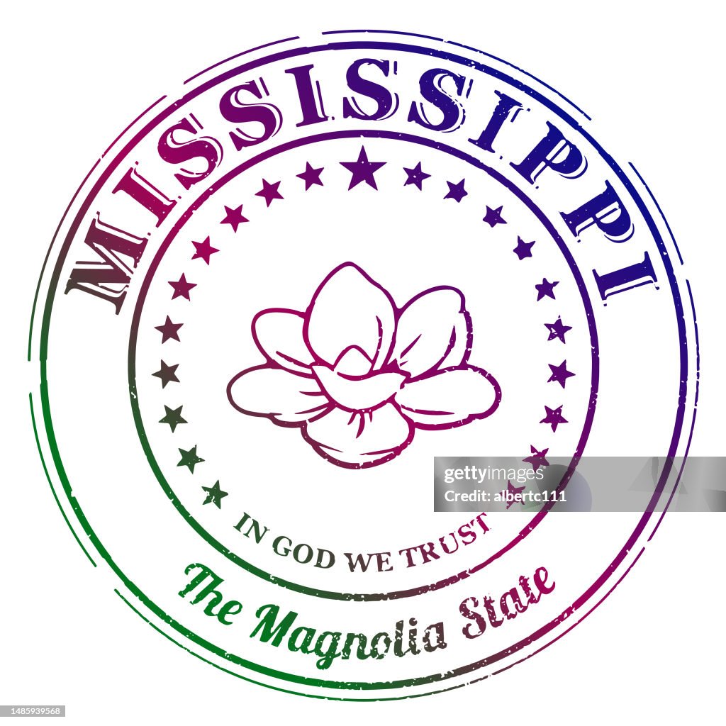 Mississippi Flag Travel Stamp
