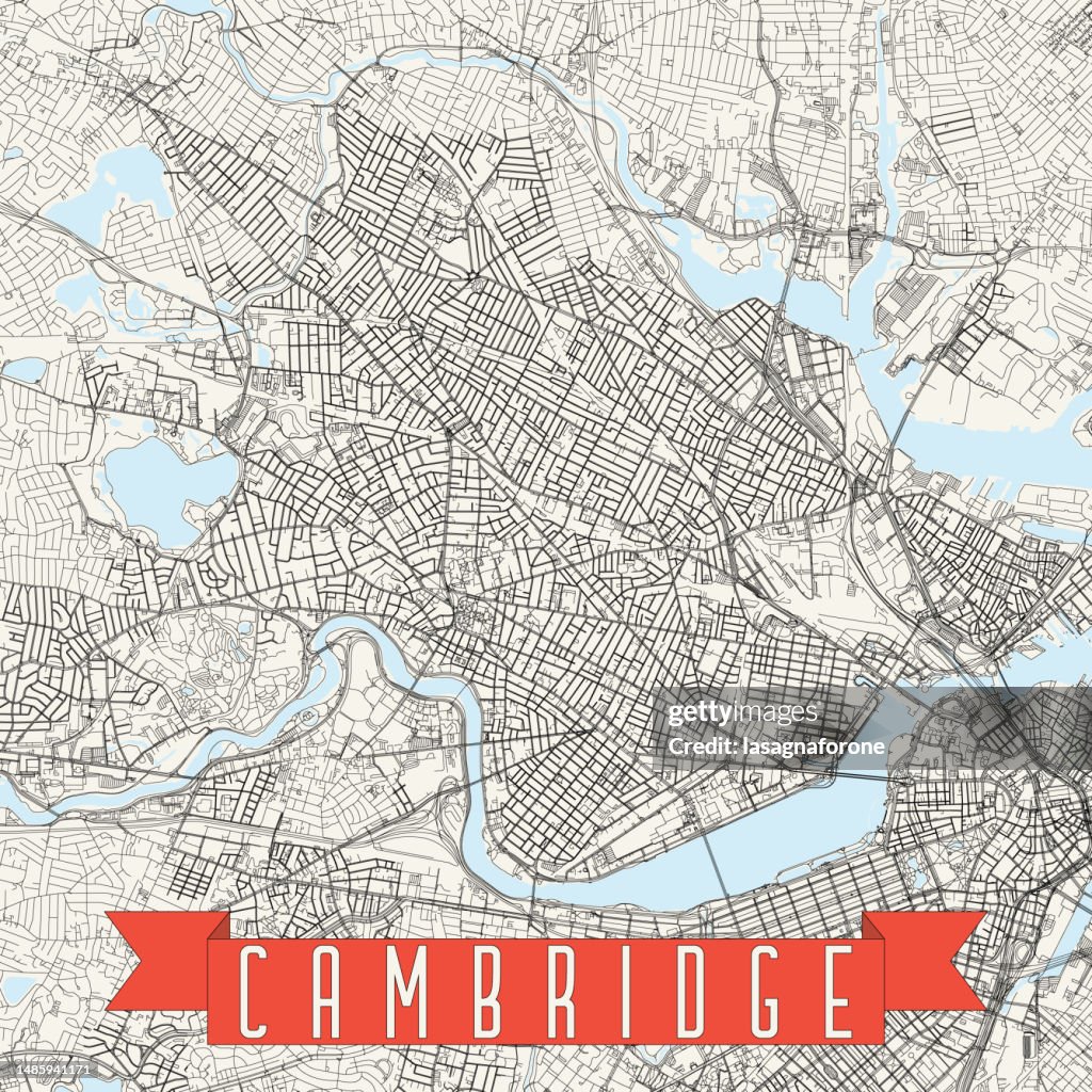 Cambridge, Massachusetts, USA Vector Map
