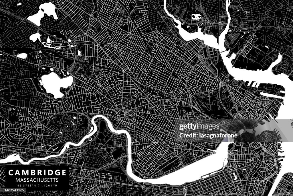 Cambridge, Massachusetts, USA Vector Map