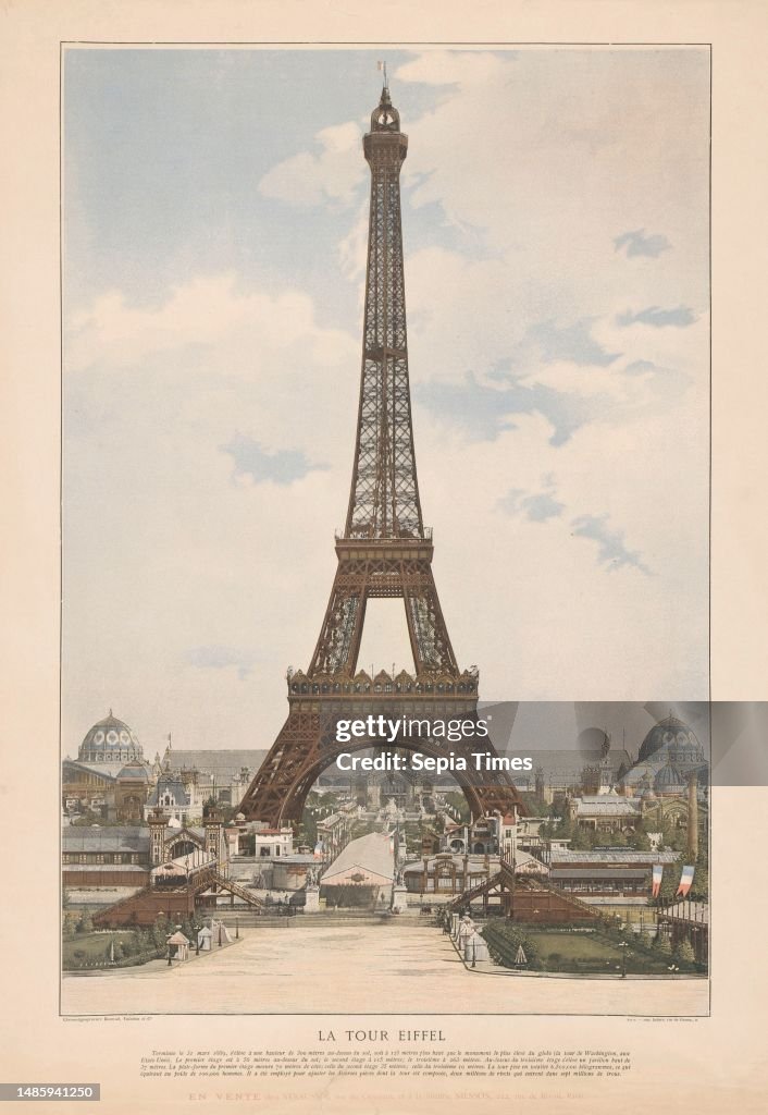 View of the Eiffel Tower La Tour Eiffel finished on 31 March 1889