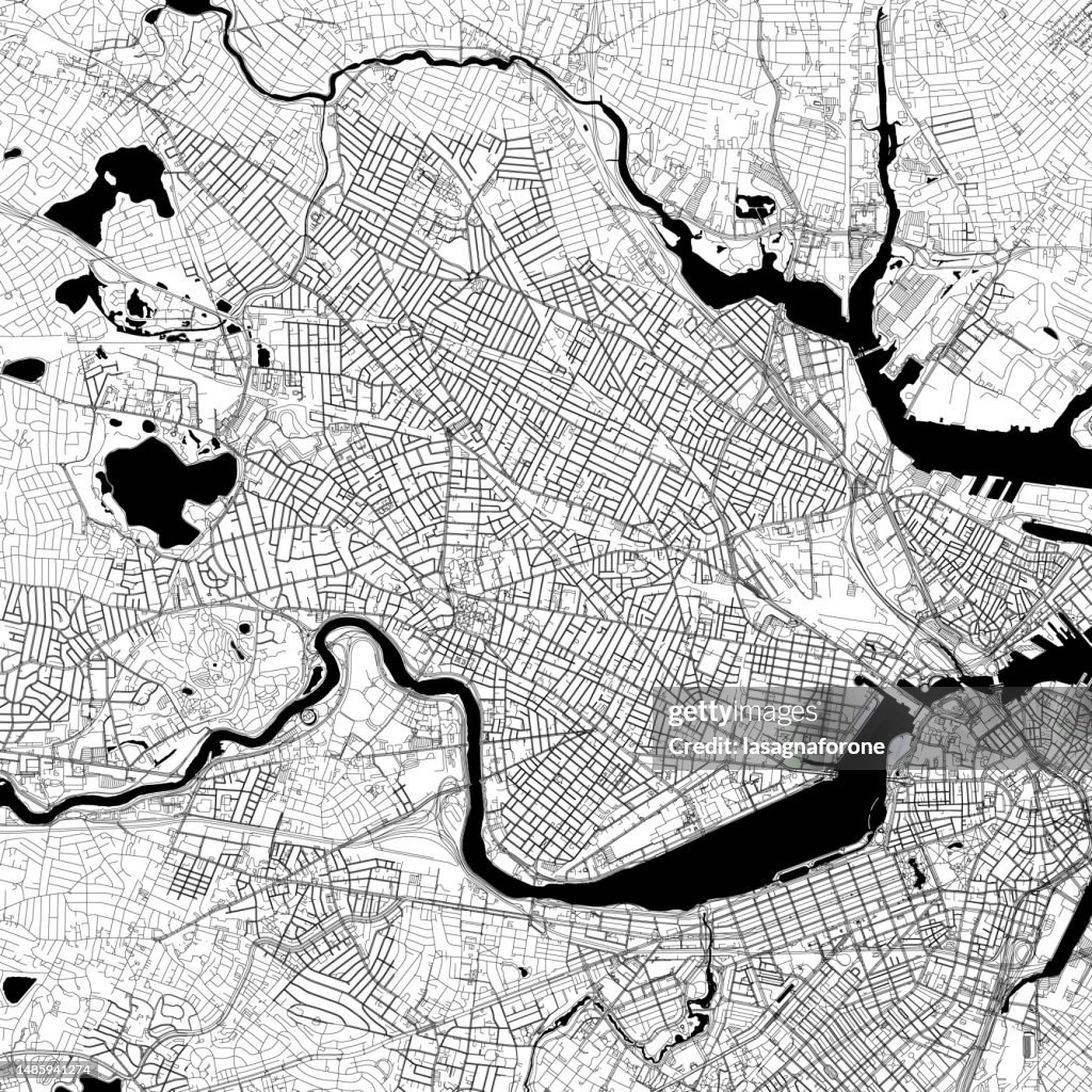 Cambridge, Massachusetts, USA Vector Map