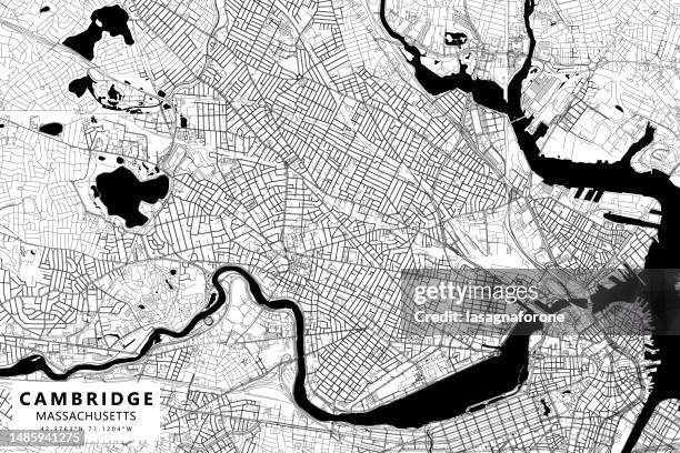 Cambridge Massachusetts Usa Vector Map High-Res Vector Graphic
