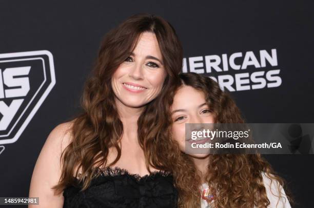 Linda Cardellini and Lilah-Rose Rodriguez attend the world premiere of Marvel Studios' "Guardians of the Galaxy Vol. 3" at Dolby Theatre on April 27,...