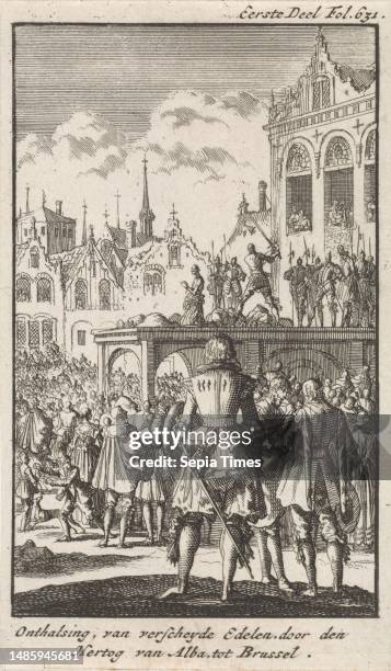 The Counts Egmond and Horne, along with other nobles, are beheaded with the sword on the Grand Place in Brussels on the orders of the Duke of Alva. A...