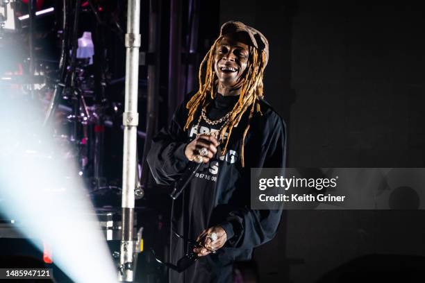 Lil Wayne performs at Marathon Music Works on April 27, 2023 in Nashville, Tennessee.