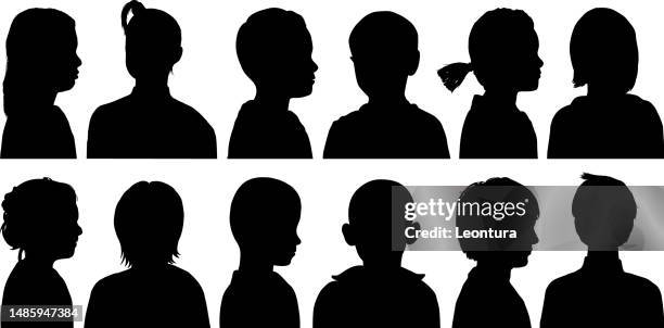 kinder kopf und schultern - verbrecherfoto stock-grafiken, -clipart, -cartoons und -symbole