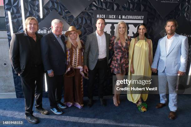 Jack Ingram, Mack Brown, Sally Brown, Drew Brees, Brittany Brees, Camila Alves McConaughey and Matthew McConaughey attend the 2023 Mack, Jack &...