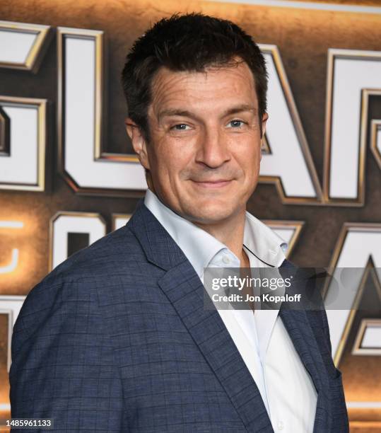 Nathan Fillion attends World Premiere Of Marvel Studios' "Guardians Of The Galaxy Vol. 3" on April 27, 2023 in Hollywood, California.