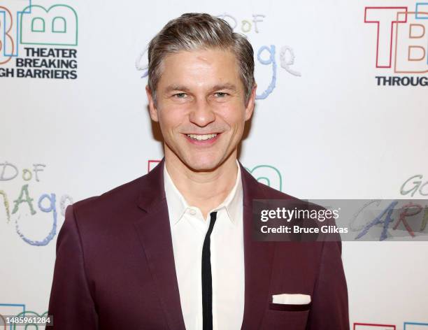 David Burtka poses at the opening night of Theater Breaking through Barriers production of "God of Carnage" at Theater Five at Theater Row on April...