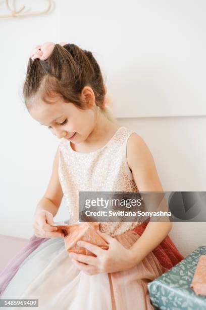 happy birthday girl in dress and braided hair style with pink kanekalon - children only stock pictures, royalty-free photos & images