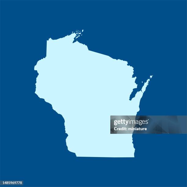 wisconsin map - file wisconsin pole of inaccessibility.png stock illustrations